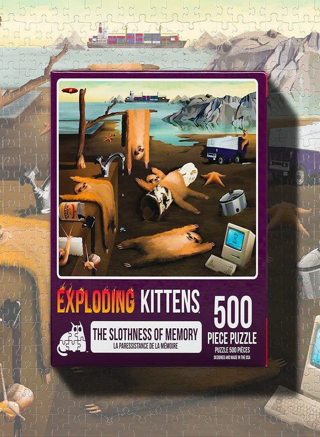 Exploding Kittens Slothness of Memory Jigsaw Puzzle by Exploding Kittens - 500 Pieces, Ideal for Adults, Teens, and Kids - A Funny and Artistic Sloth-Themed Puzzle - Image 3